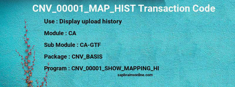 SAP CNV_00001_MAP_HIST transaction code