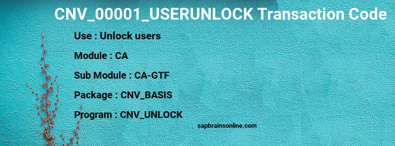 SAP CNV_00001_USERUNLOCK transaction code