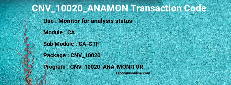 SAP CNV_10020_ANAMON transaction code
