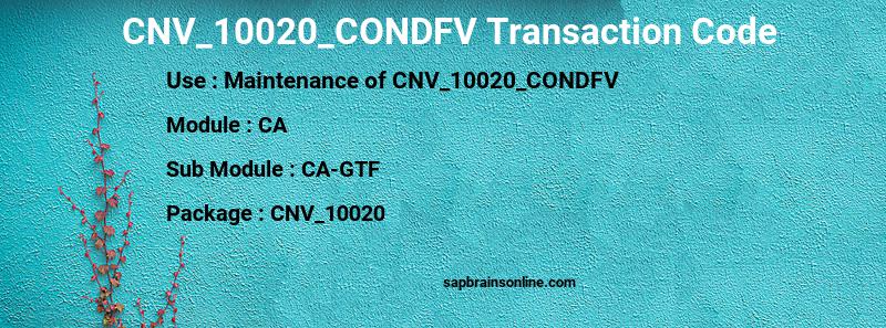 SAP CNV_10020_CONDFV transaction code
