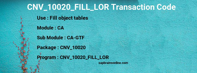 SAP CNV_10020_FILL_LOR transaction code
