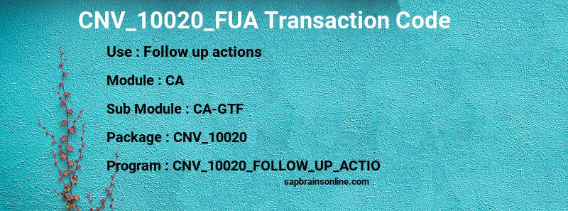 SAP CNV_10020_FUA transaction code
