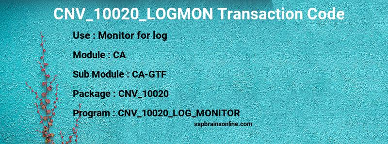 SAP CNV_10020_LOGMON transaction code