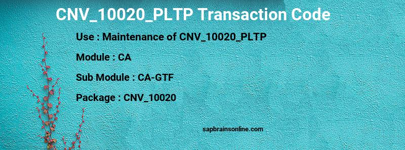SAP CNV_10020_PLTP transaction code
