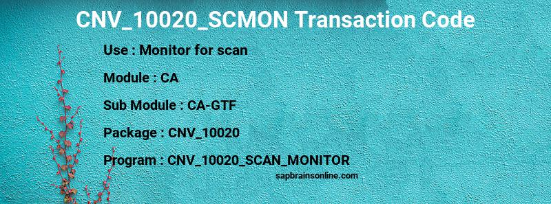 SAP CNV_10020_SCMON transaction code