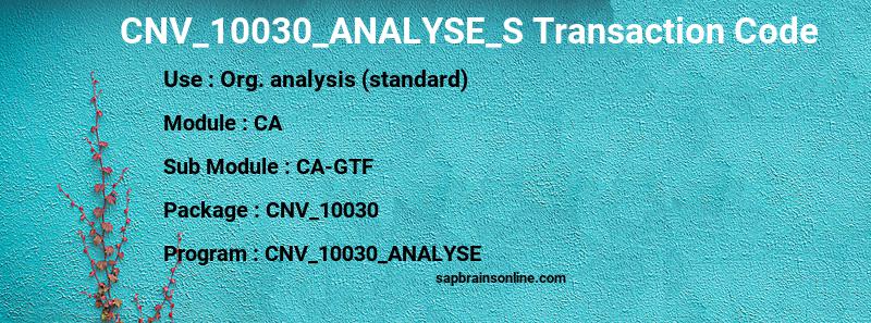 SAP CNV_10030_ANALYSE_S transaction code