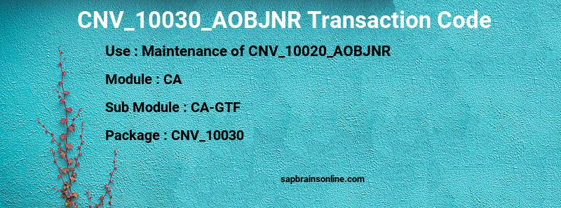 SAP CNV_10030_AOBJNR transaction code
