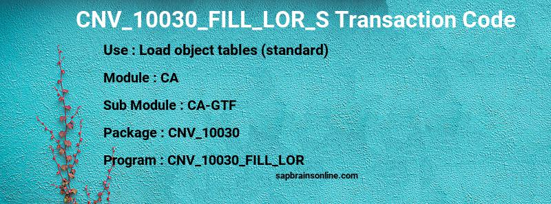 SAP CNV_10030_FILL_LOR_S transaction code
