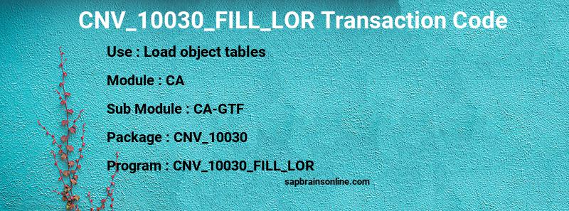 SAP CNV_10030_FILL_LOR transaction code