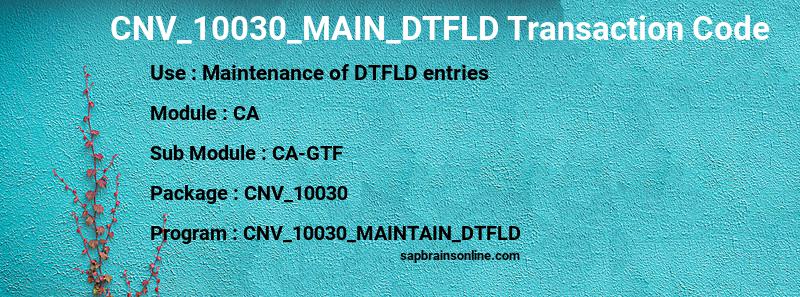 SAP CNV_10030_MAIN_DTFLD transaction code