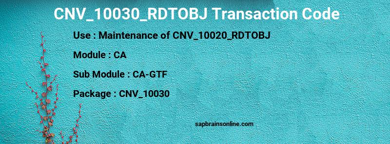 SAP CNV_10030_RDTOBJ transaction code