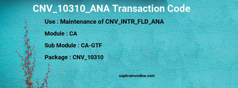 SAP CNV_10310_ANA transaction code