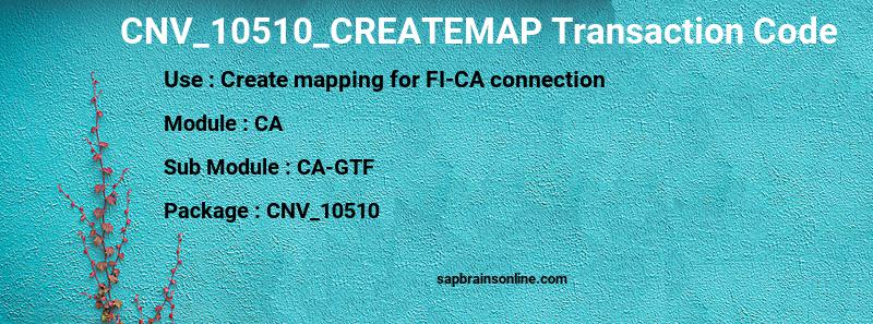SAP CNV_10510_CREATEMAP transaction code