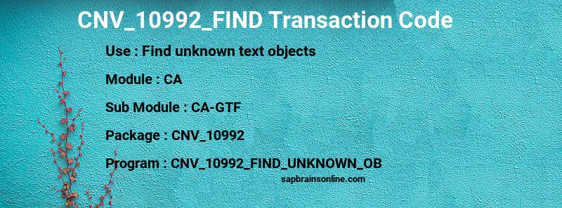 SAP CNV_10992_FIND transaction code