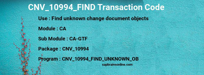 SAP CNV_10994_FIND transaction code