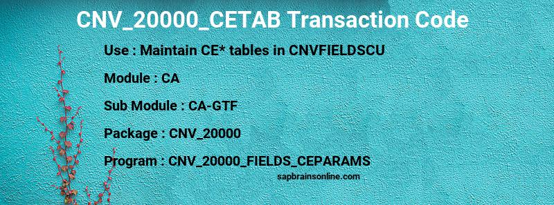 SAP CNV_20000_CETAB transaction code