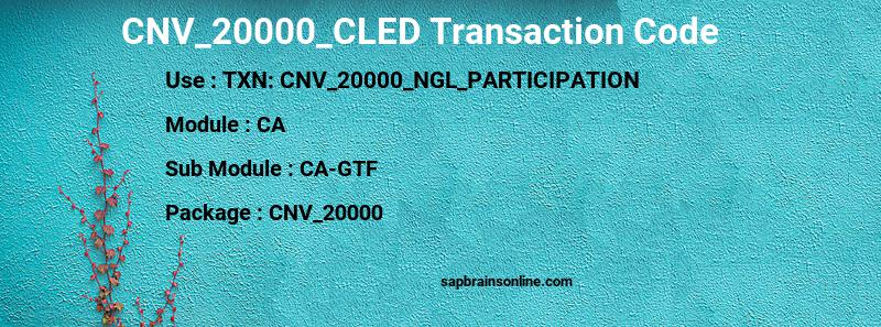 SAP CNV_20000_CLED transaction code