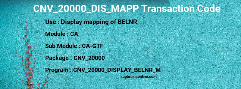 SAP CNV_20000_DIS_MAPP transaction code