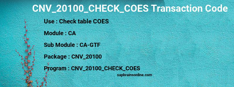 SAP CNV_20100_CHECK_COES transaction code