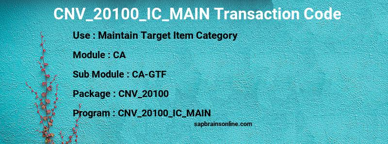 SAP CNV_20100_IC_MAIN transaction code