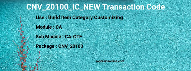 SAP CNV_20100_IC_NEW transaction code