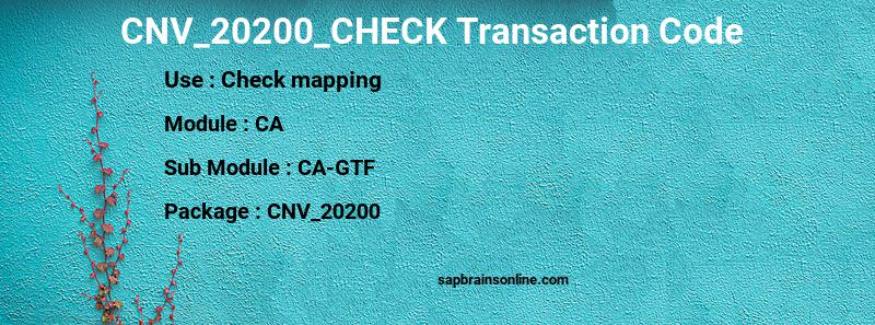 SAP CNV_20200_CHECK transaction code