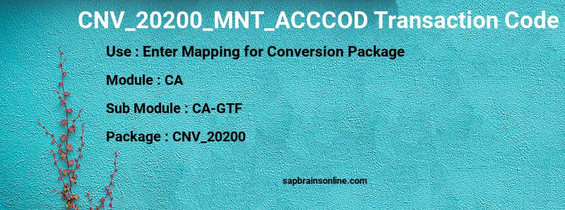 SAP CNV_20200_MNT_ACCCOD transaction code