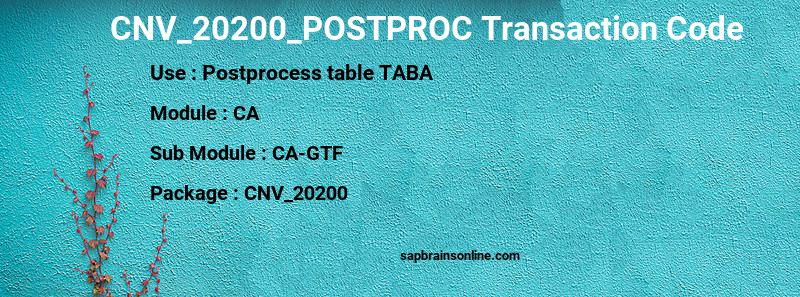 SAP CNV_20200_POSTPROC transaction code