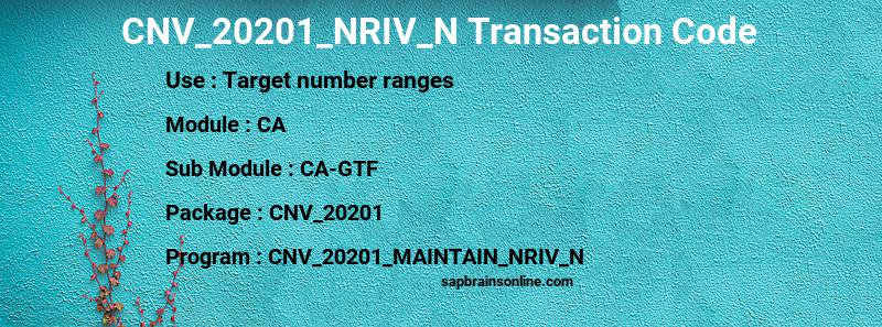 SAP CNV_20201_NRIV_N transaction code