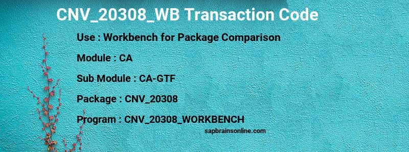 SAP CNV_20308_WB transaction code