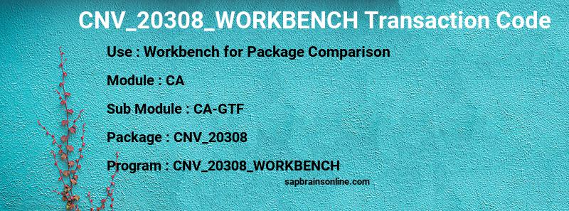 SAP CNV_20308_WORKBENCH transaction code