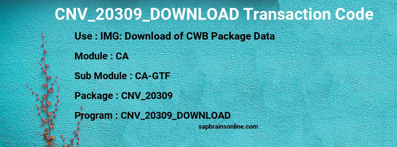 SAP CNV_20309_DOWNLOAD transaction code
