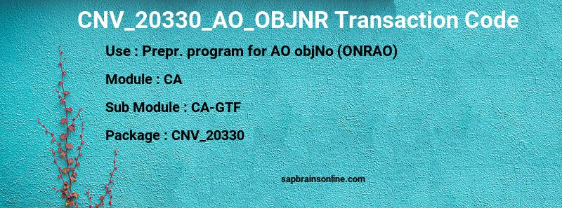 SAP CNV_20330_AO_OBJNR transaction code
