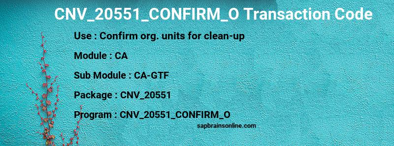 SAP CNV_20551_CONFIRM_O transaction code
