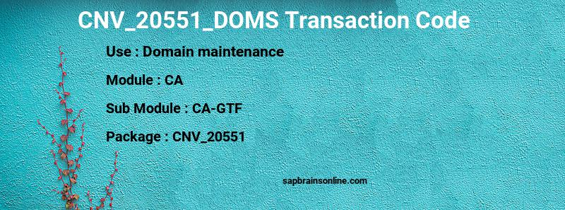 SAP CNV_20551_DOMS transaction code