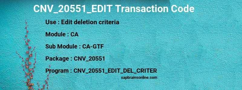SAP CNV_20551_EDIT transaction code