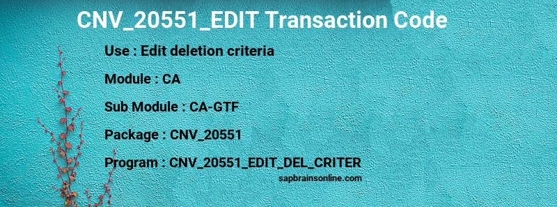 SAP CNV_20551_EDIT transaction code