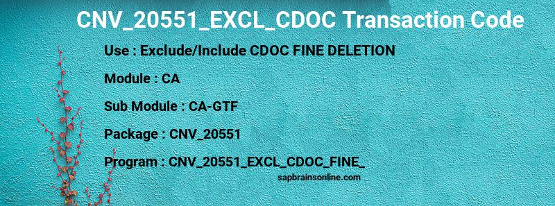 SAP CNV_20551_EXCL_CDOC transaction code