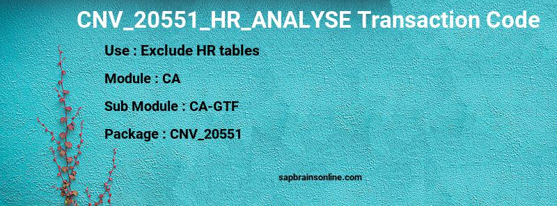 SAP CNV_20551_HR_ANALYSE transaction code