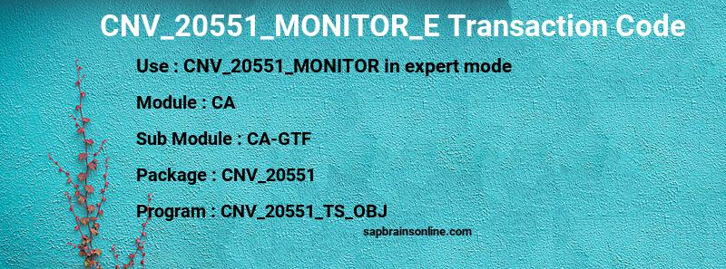 SAP CNV_20551_MONITOR_E transaction code