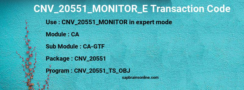 SAP CNV_20551_MONITOR_E transaction code