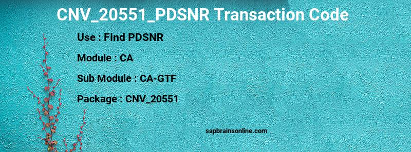 SAP CNV_20551_PDSNR transaction code