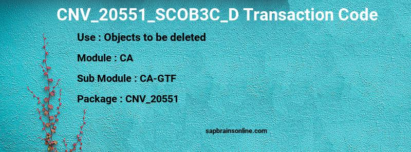 SAP CNV_20551_SCOB3C_D transaction code