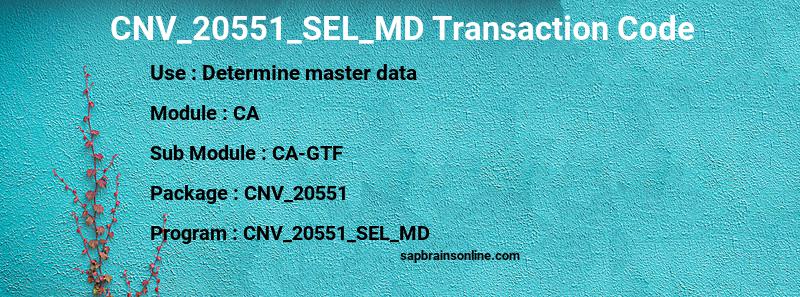 SAP CNV_20551_SEL_MD transaction code