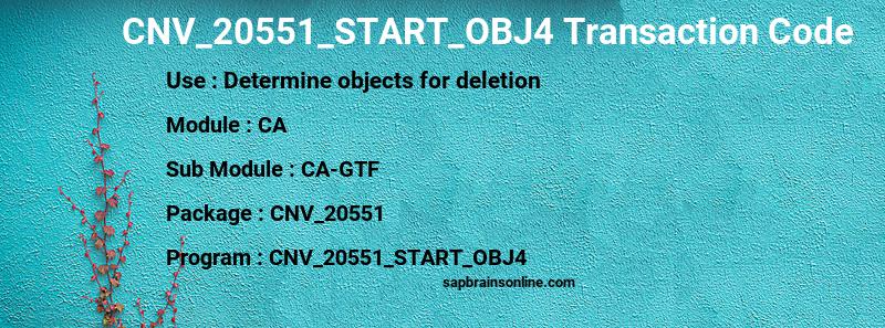 SAP CNV_20551_START_OBJ4 transaction code