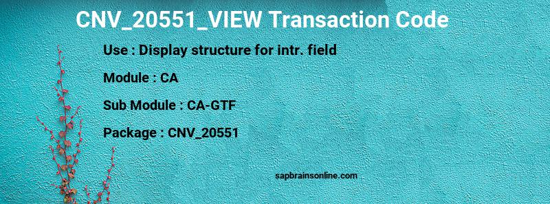 SAP CNV_20551_VIEW transaction code