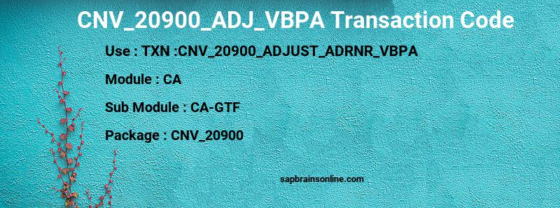 SAP CNV_20900_ADJ_VBPA transaction code