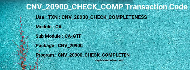 SAP CNV_20900_CHECK_COMP transaction code
