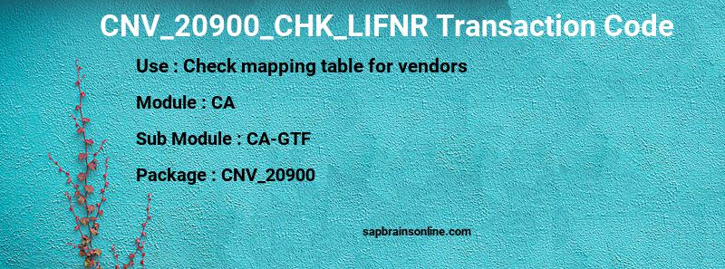 SAP CNV_20900_CHK_LIFNR transaction code