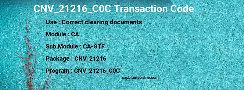 SAP CNV_21216_C0C transaction code